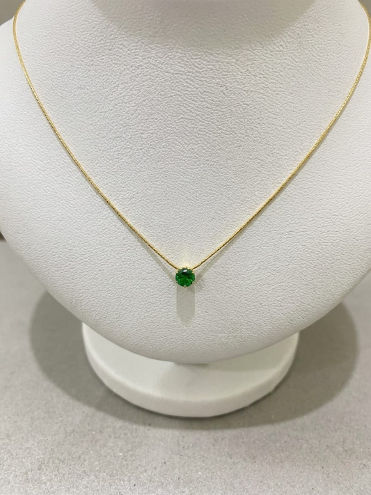 Green Crystal Pendant Necklace