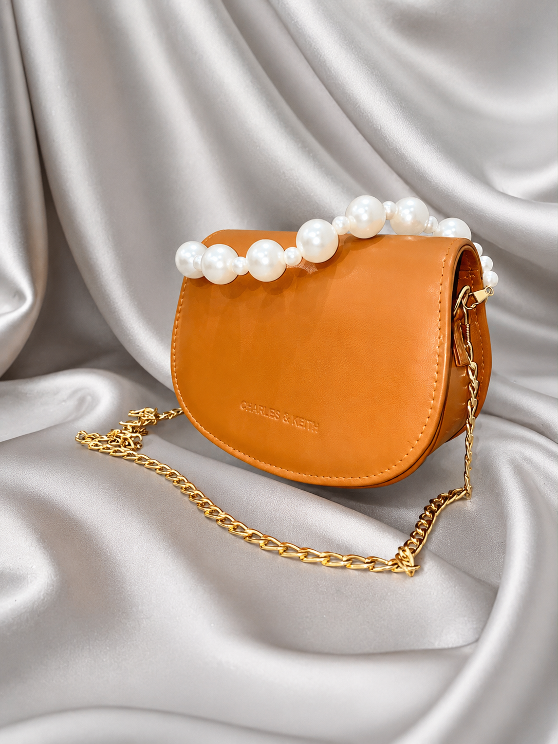 Pearl Handle Mini Bag – Tan Brown