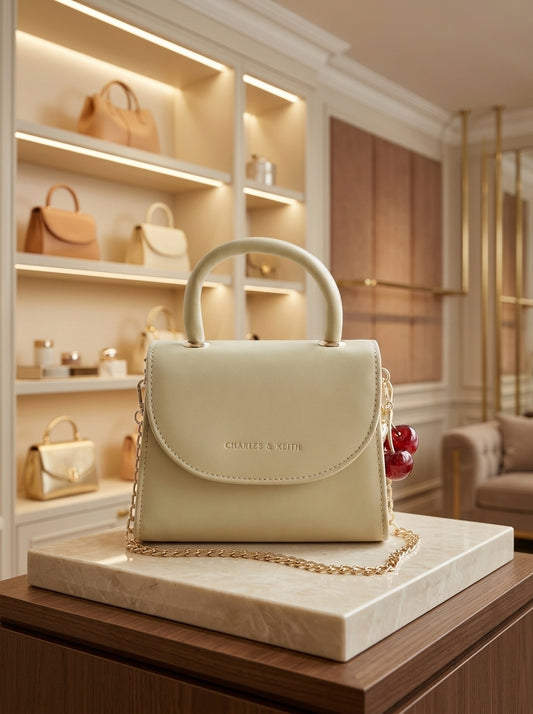 Elegant Mini Top Handle Bag – Cream