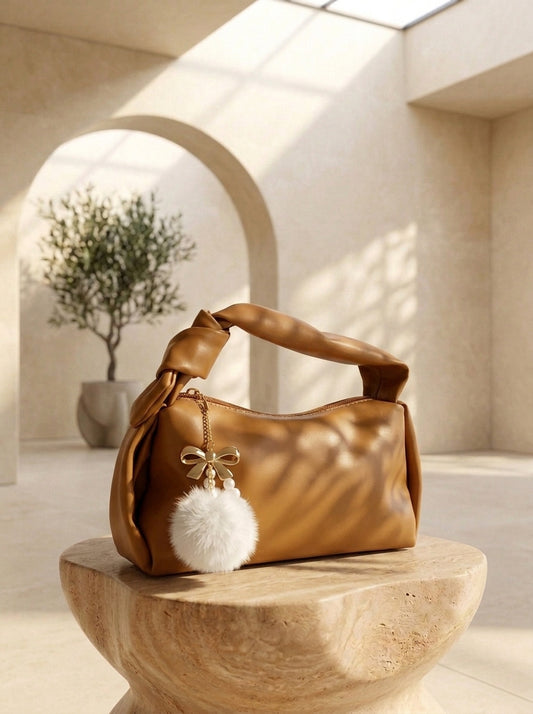 Soft Knotted Bag– Camel Brown