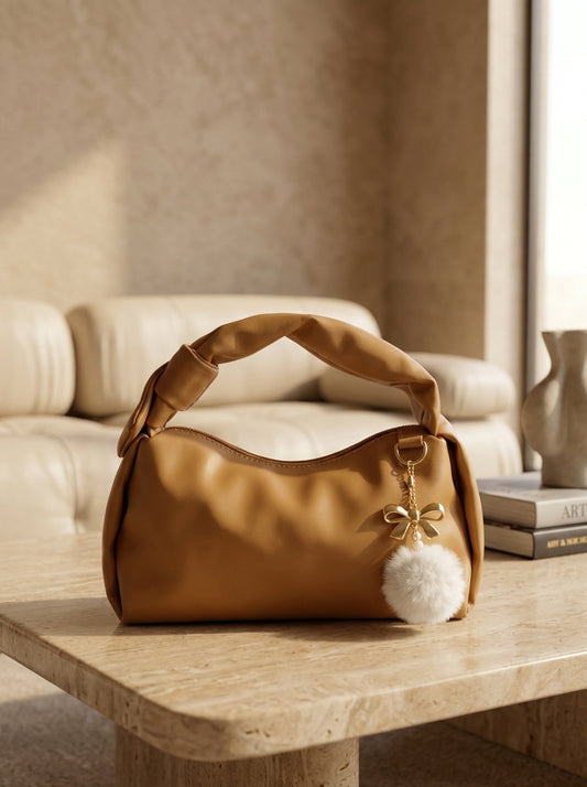 Soft Knotted Bag– Camel Brown
