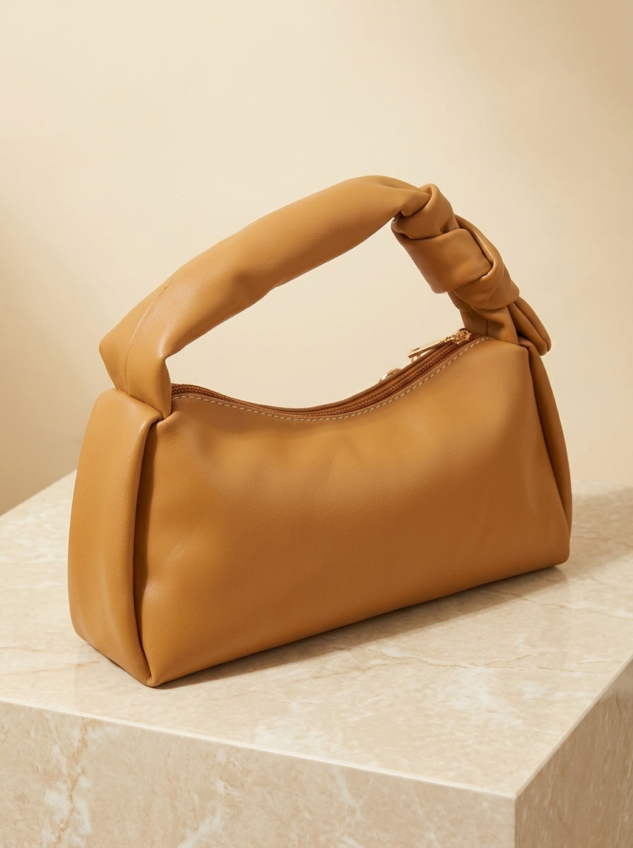 Soft Knotted Bag– Camel Brown