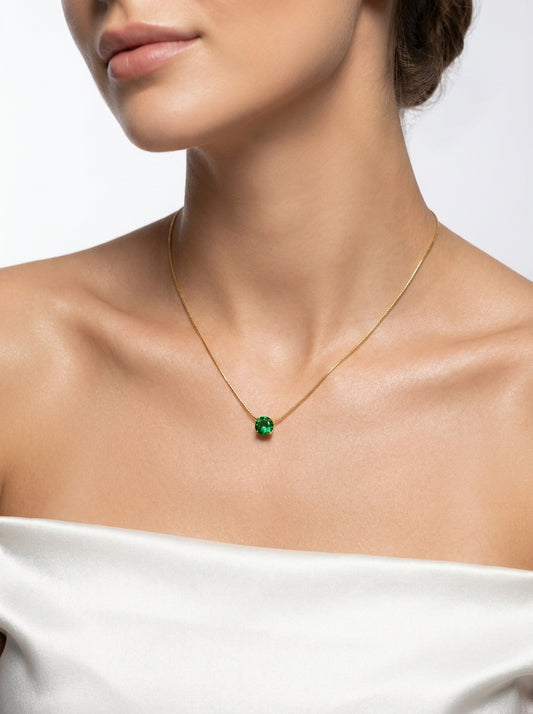 Green Crystal Pendant Necklace