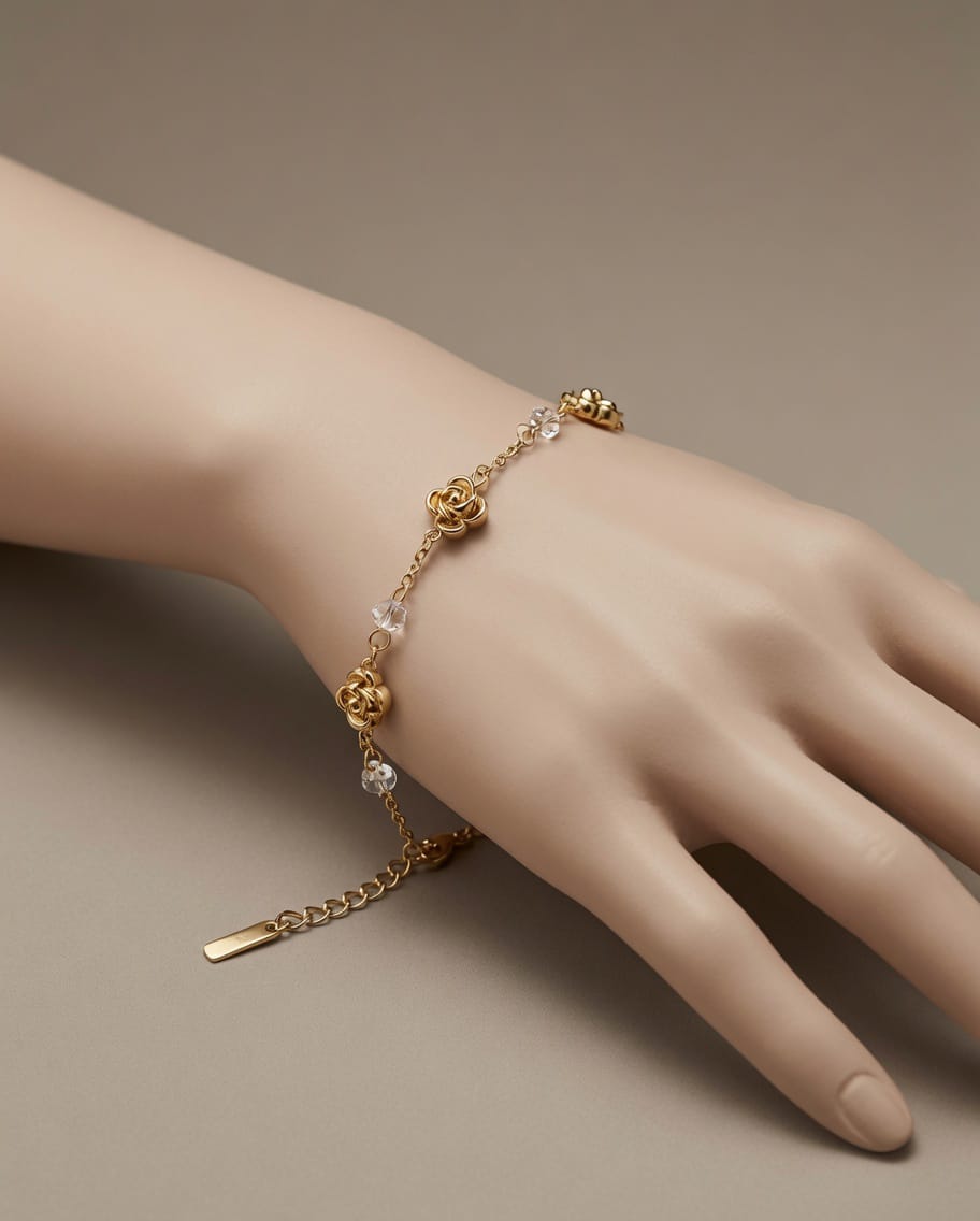 Elegant Rose Charm Bracelet