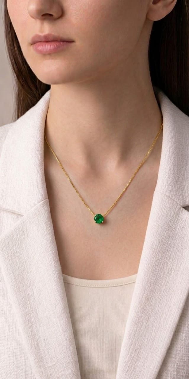 Green Crystal Pendant Necklace
